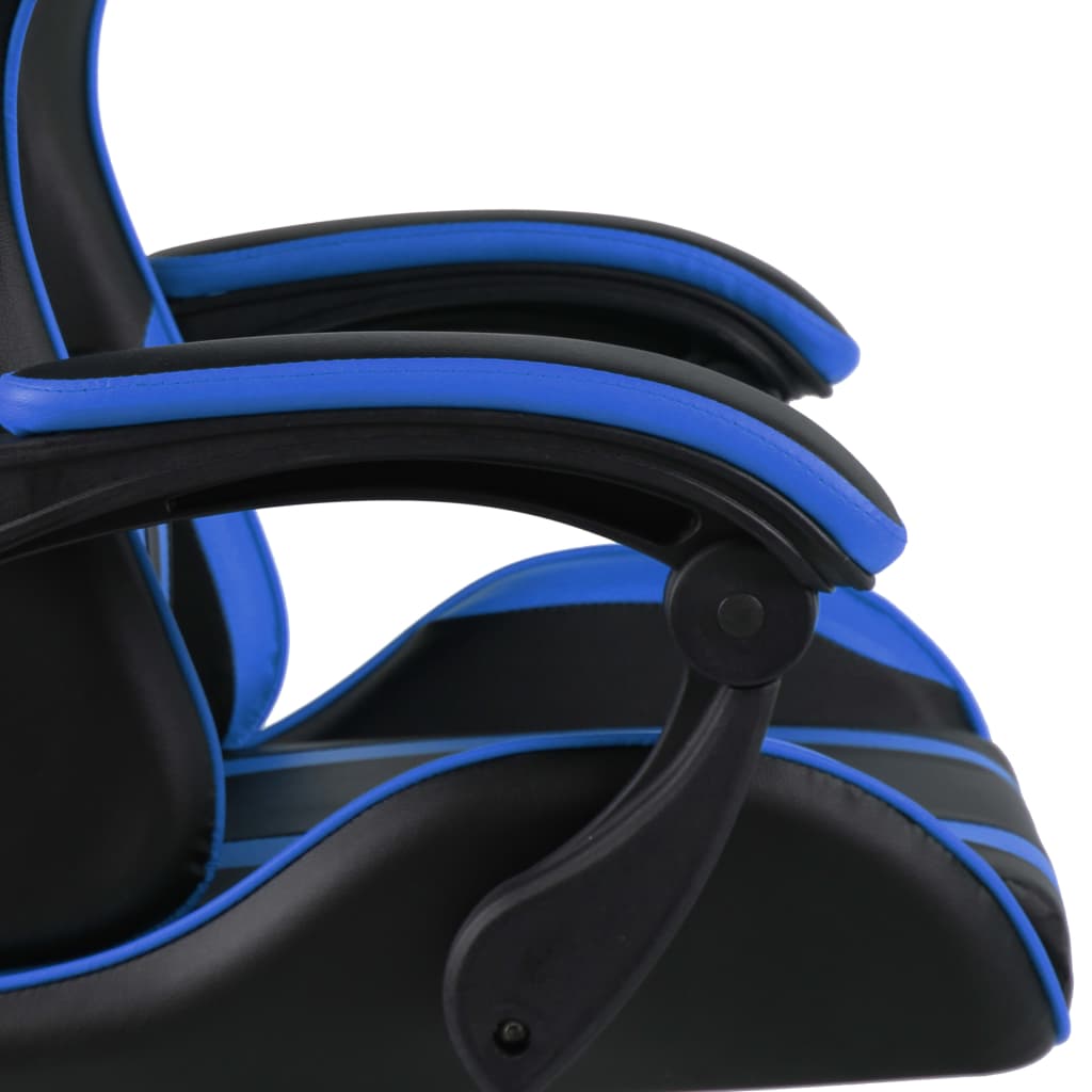 vidaXL Racing Chair Black and Blue Faux Leather