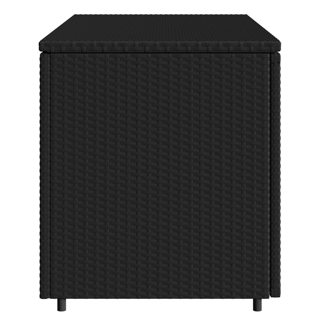 vidaXL Garden Storage Cabinet Black 110x55x60.5 cm Poly Rattan