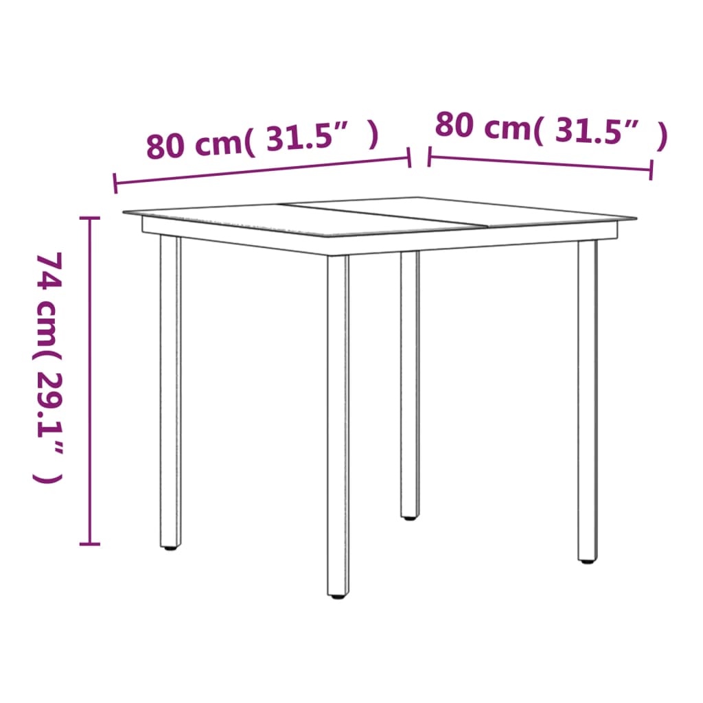 vidaXL 3 Piece Outdoor Dining Set with Cushions Grey and Black