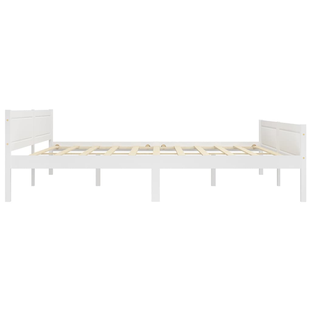 vidaXL Bed Frame without Mattress Solid Pinewood White 200x200 cm