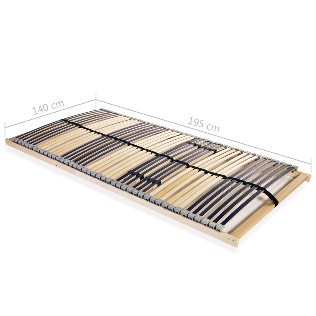 vidaXL Slatted Bed Base without Mattress with 42 Slats 7 Zones 140x200 cm