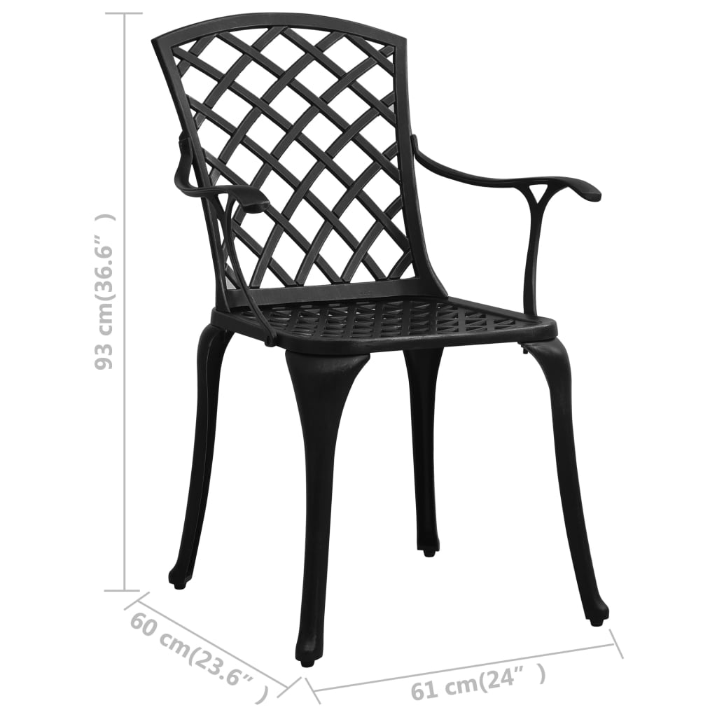 vidaXL Garden Chairs 4 pcs Cast Aluminium Black