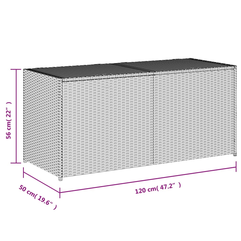 vidaXL Garden Storage Box Black 283L Poly Rattan