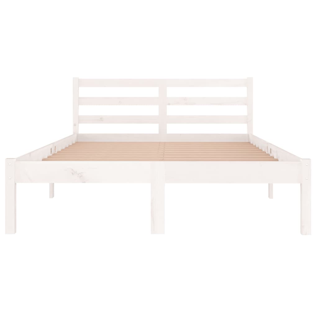 vidaXL Bed Frame without Mattress Solid Wood Pine 120x200 cm White