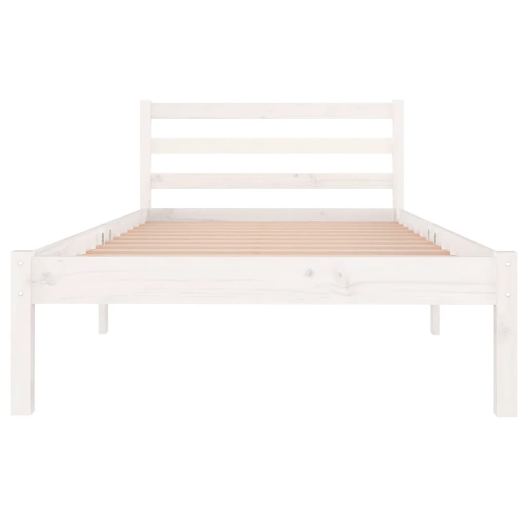 vidaXL Bed Frame without Mattress Solid Wood Pine 90x200 cm White