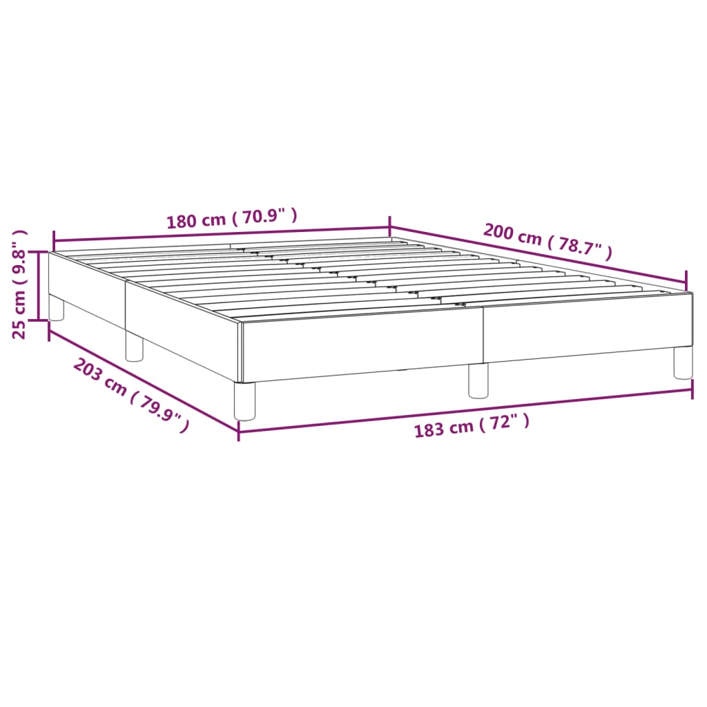 vidaXL Bed Frame without Mattress Dark Grey 183x203 cm King Velvet