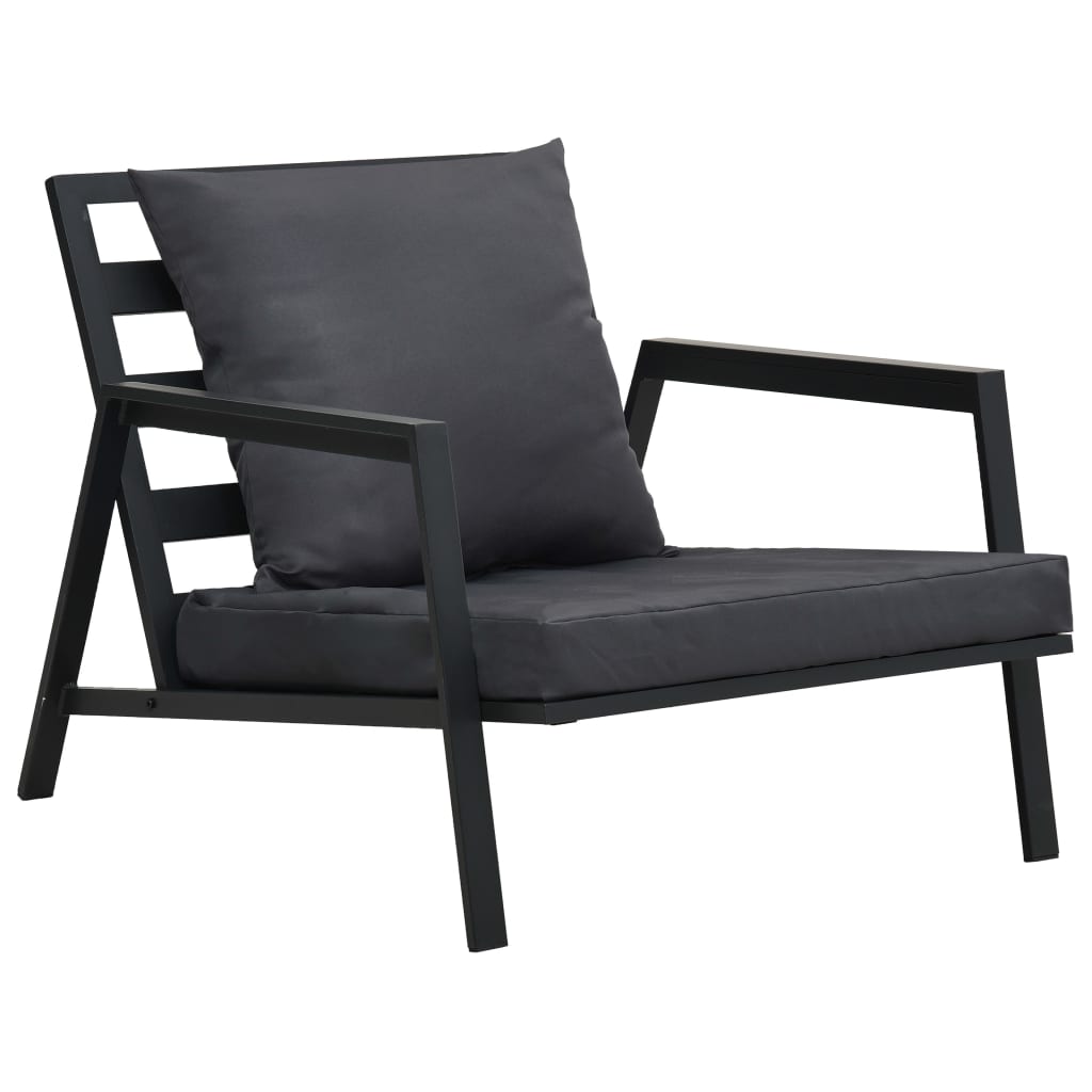 vidaXL 5 Piece Garden Lounge Set with Cushions Aluminium Dark Grey