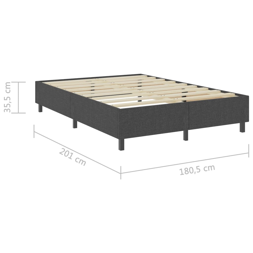 vidaXL Box Spring Bed Frame Grey Fabric 180x200 cm Super King
