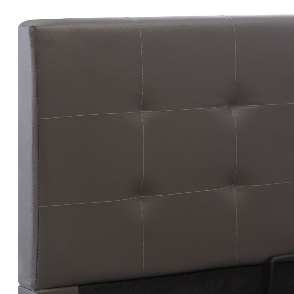 vidaXL Hydraulic Storage Bed Frame Grey Faux Leather 100x200 cm