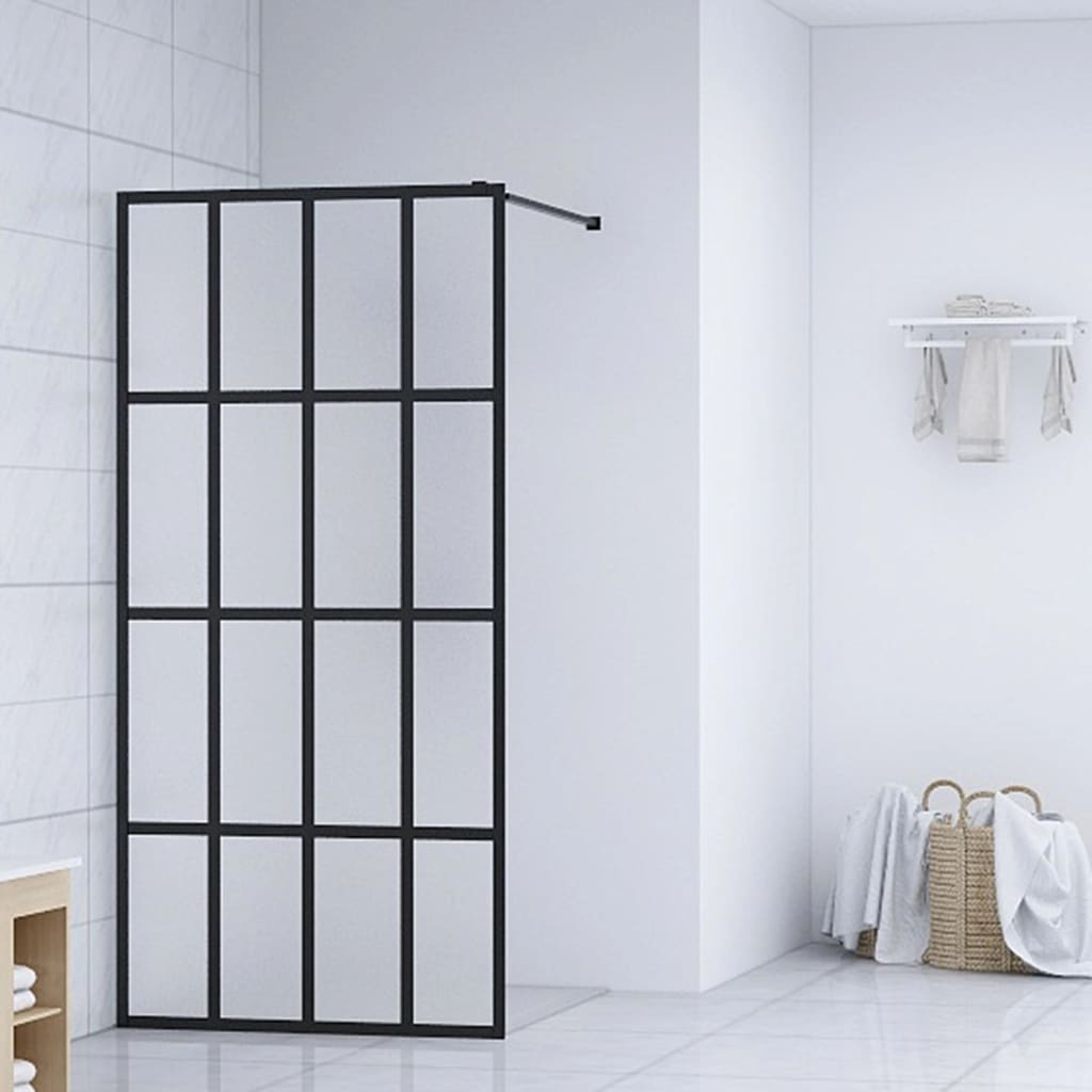vidaXL Walk-in Shower Screen Frosted Tempered Glass 100x195 cm