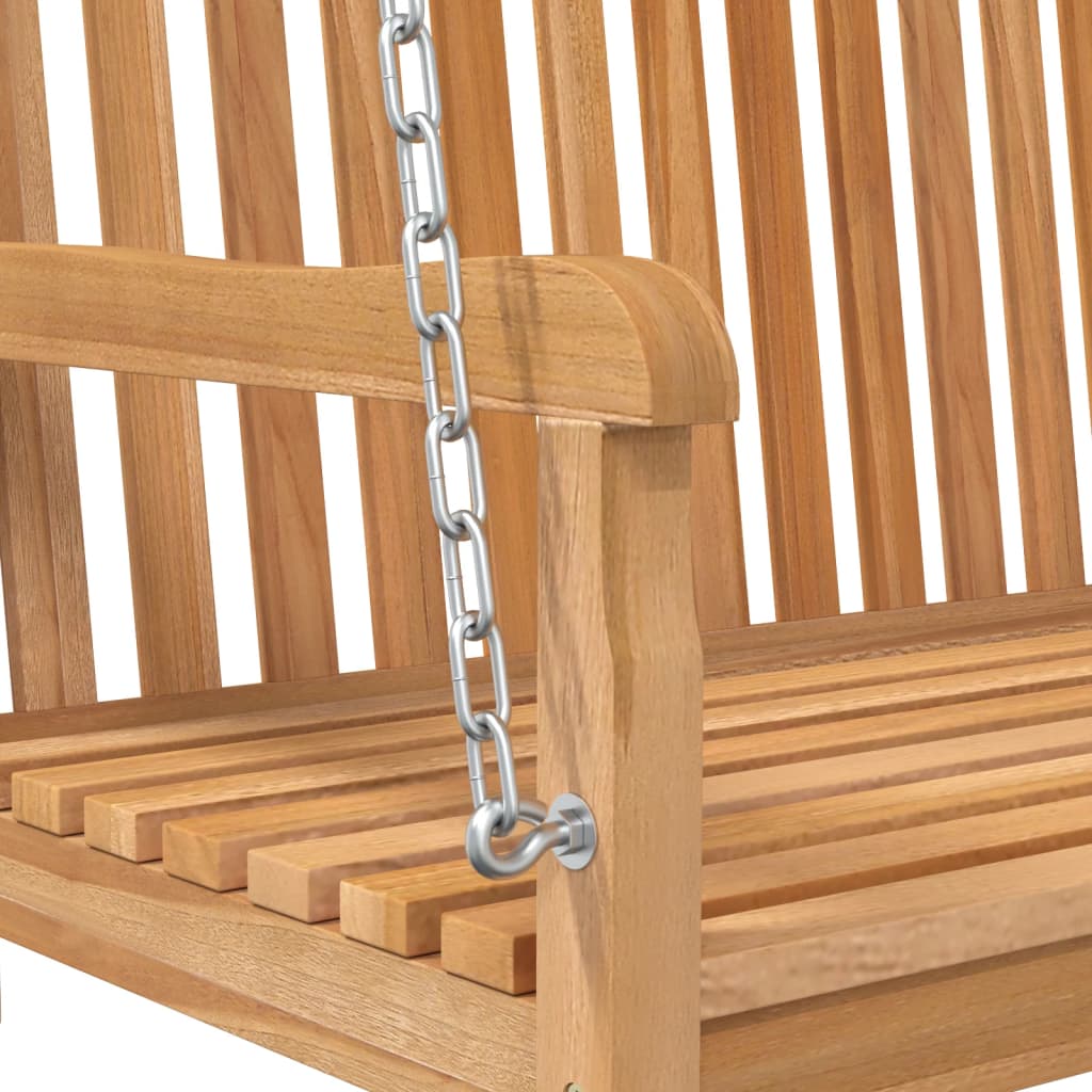 vidaXL Swing Bench Solid Teak Wood 114x60x64 cm