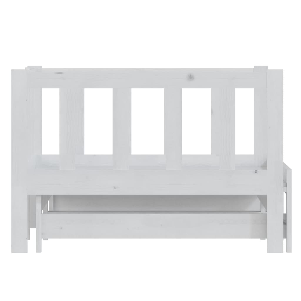 vidaXL Pull-out Day Bed White 2x(90x200) cm Solid Wood Pine