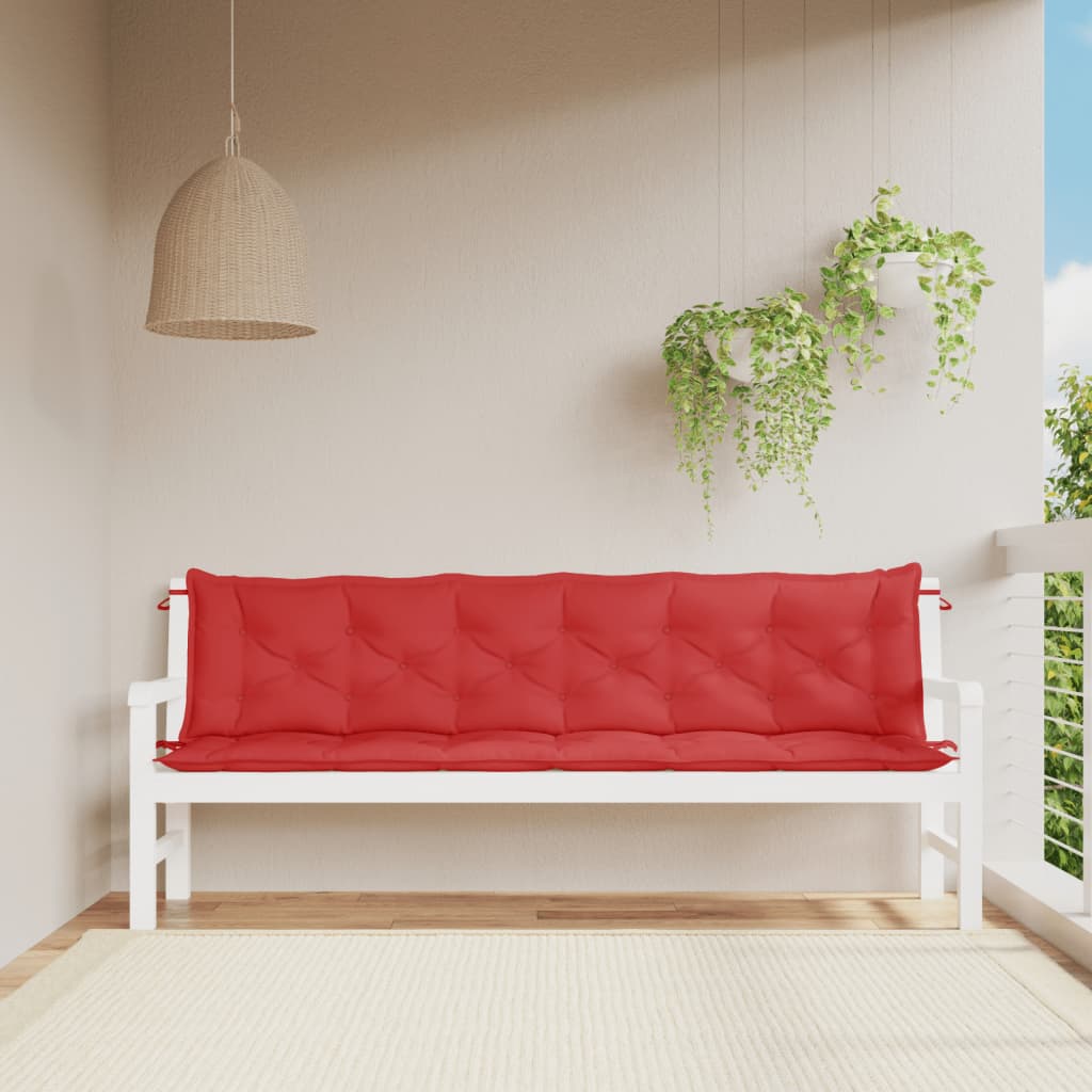 vidaXL Garden Bench Cushions 2 pcs Red 200x50x7cm Oxford Fabric