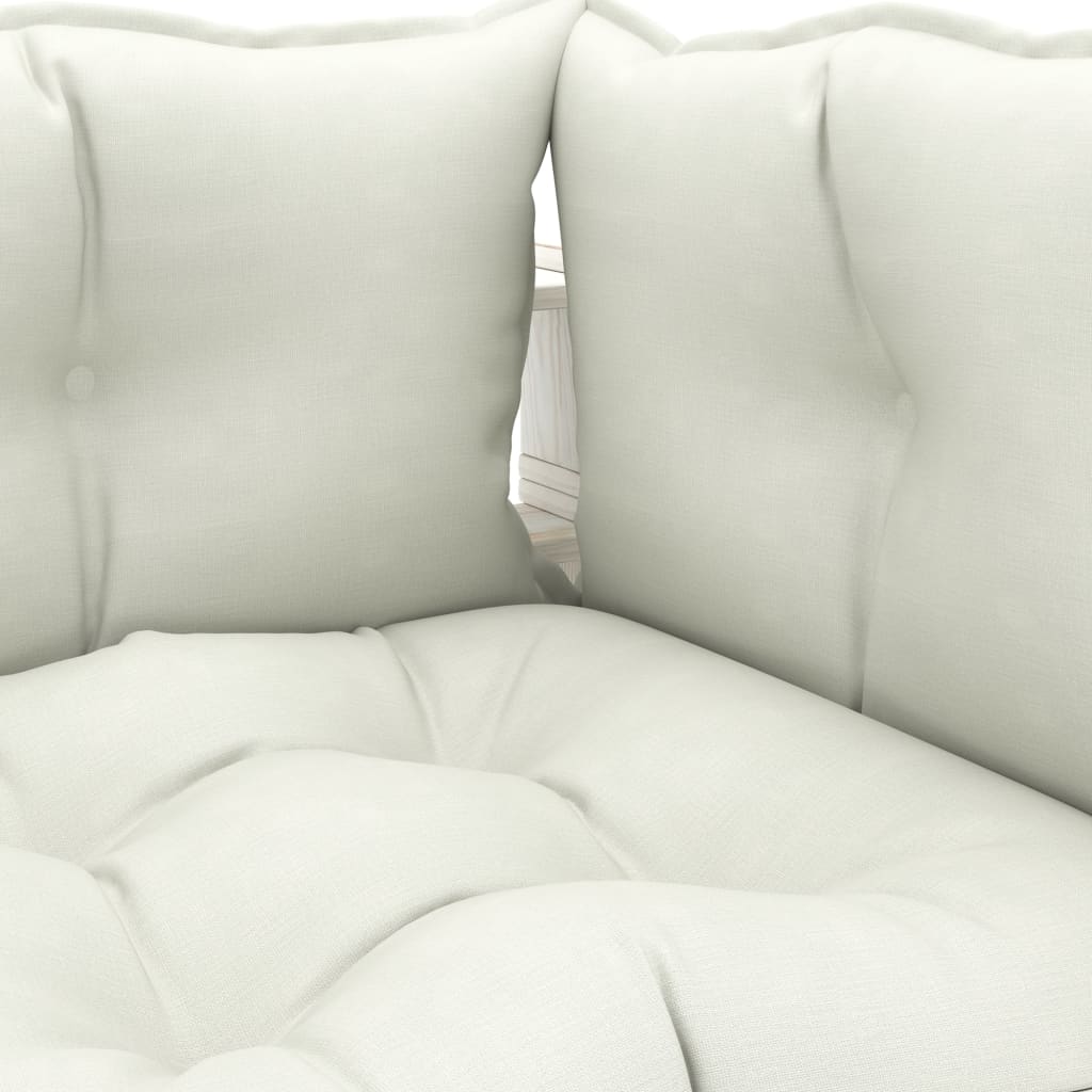 vidaXL Garden Pallet Sofa 3-Seater with Beige Cushions Wood