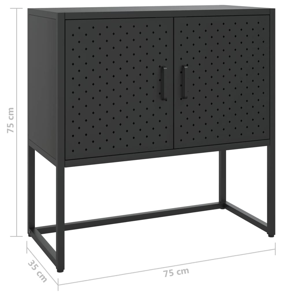 vidaXL Sideboard Black 75x35x75 cm Steel