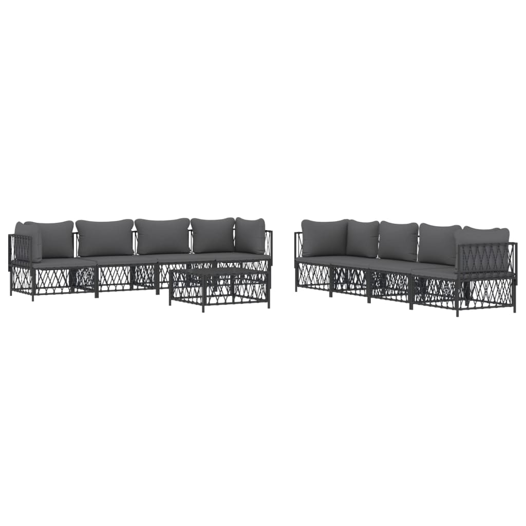vidaXL 9 Piece Garden Lounge Set with Cushions Anthracite Steel