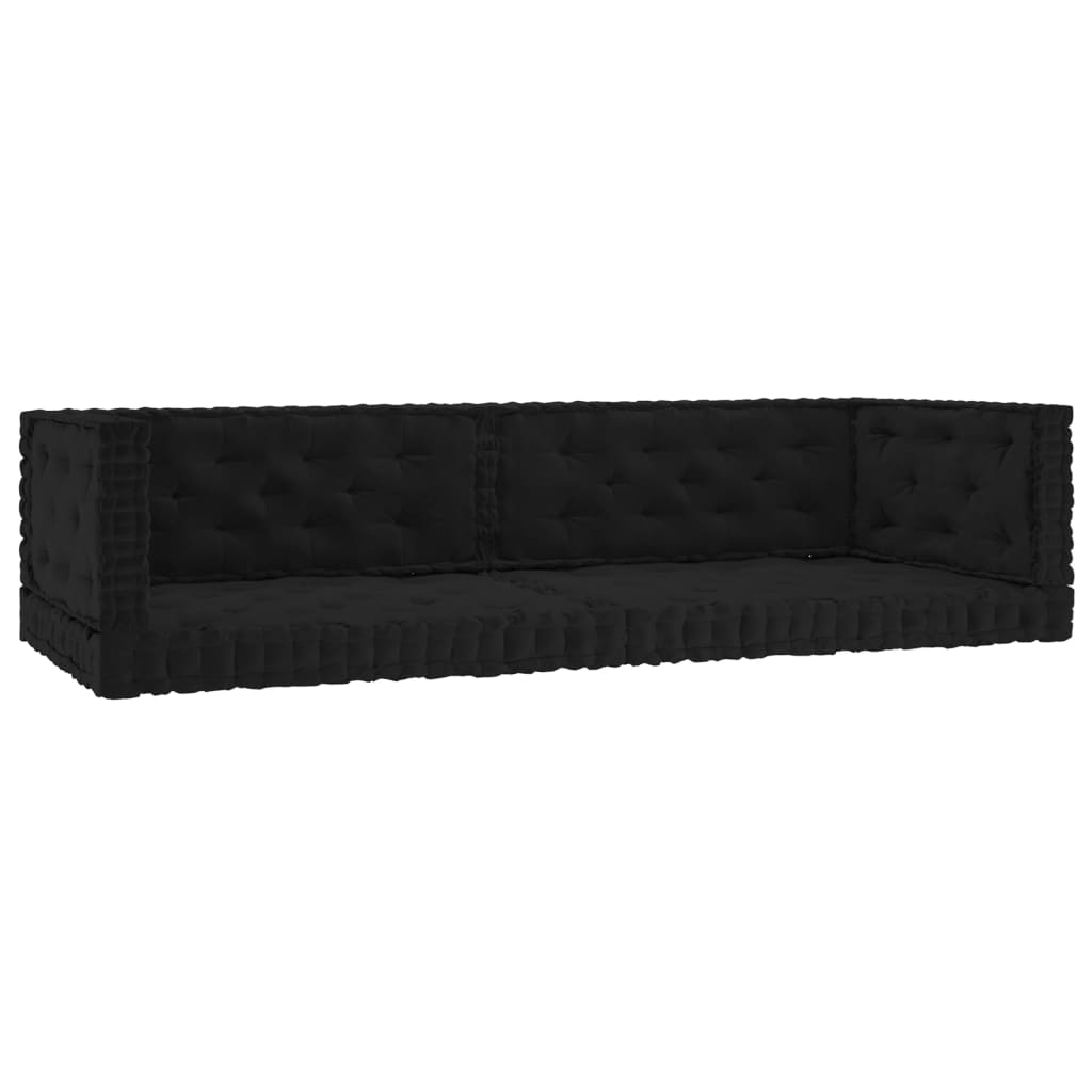 vidaXL Pallet Floor Cushions 6 pcs Black Cotton
