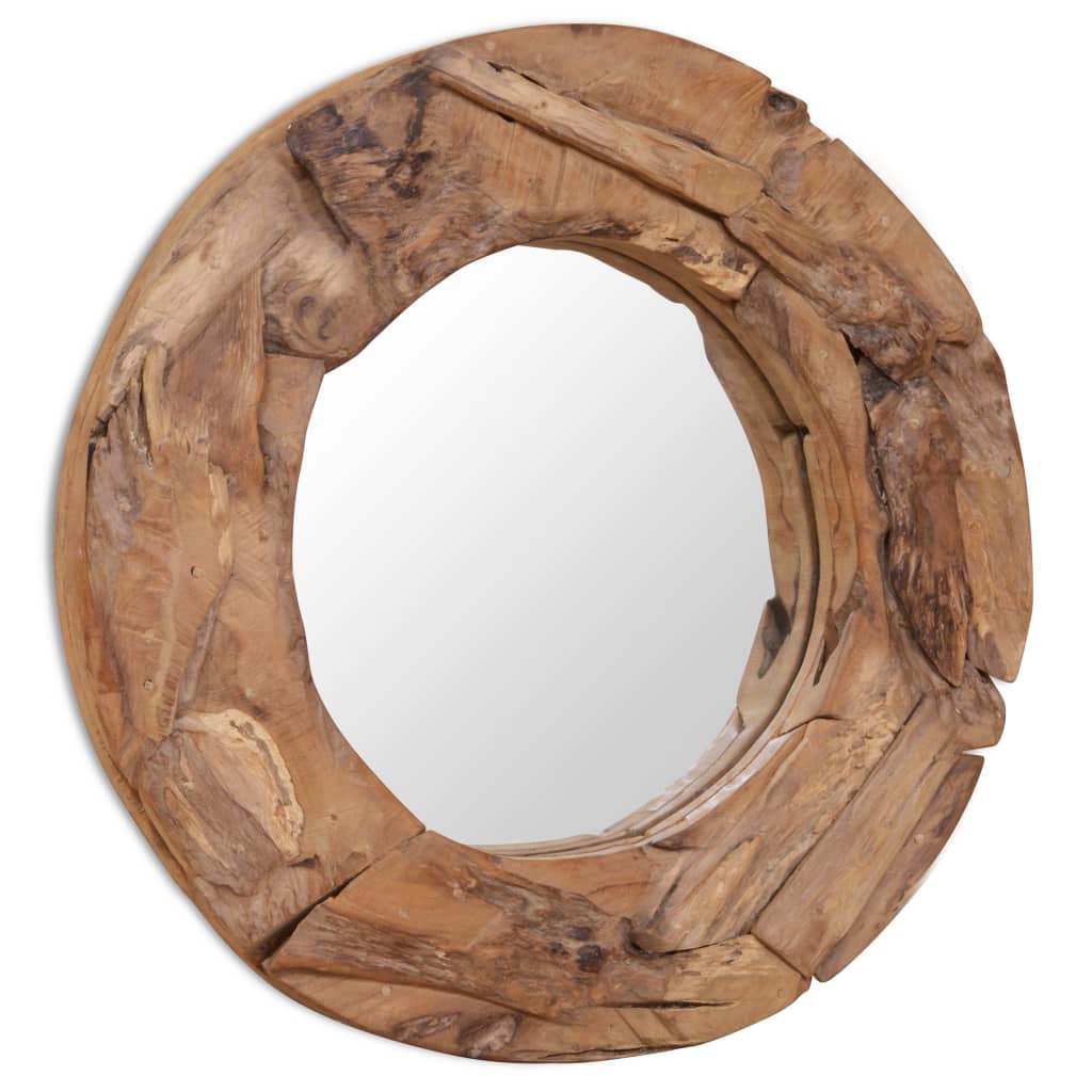 vidaXL Decorative Mirror Teak 60 cm Round