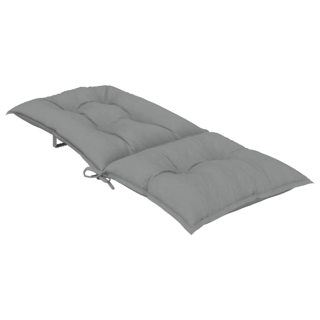 vidaXL Garden Highback Chair Cushions 6 pcs Grey 120x50x7 cm Fabric