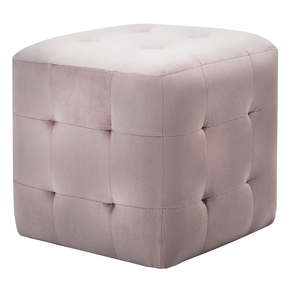 vidaXL Bedside Cabinets 2 pcs Pink 30x30x30 cm Velvet Fabric