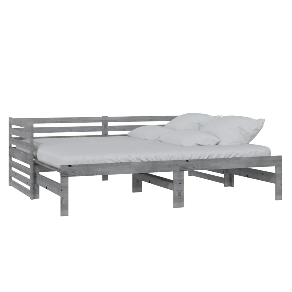 vidaXL Pull-out Day Bed without Mattress Grey 2x(90x200) cm