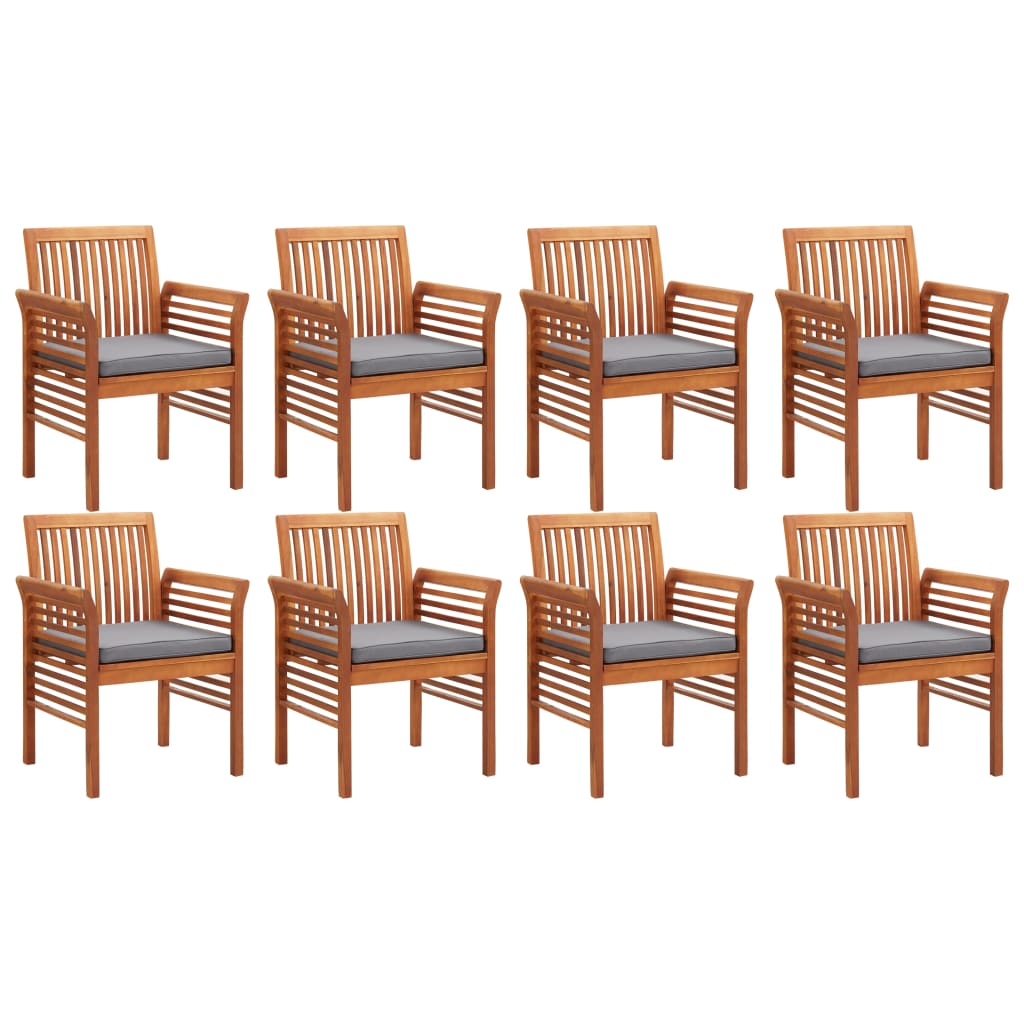 vidaXL 9 Piece Outdoor Dining Set with Cushions Solid Wood Acacia