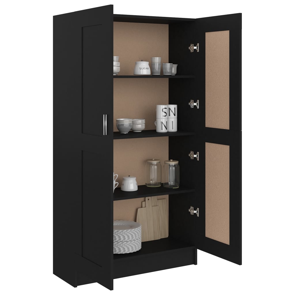 vidaXL Book Cabinet Black 82.5x30.5x150 cm Engineered Wood