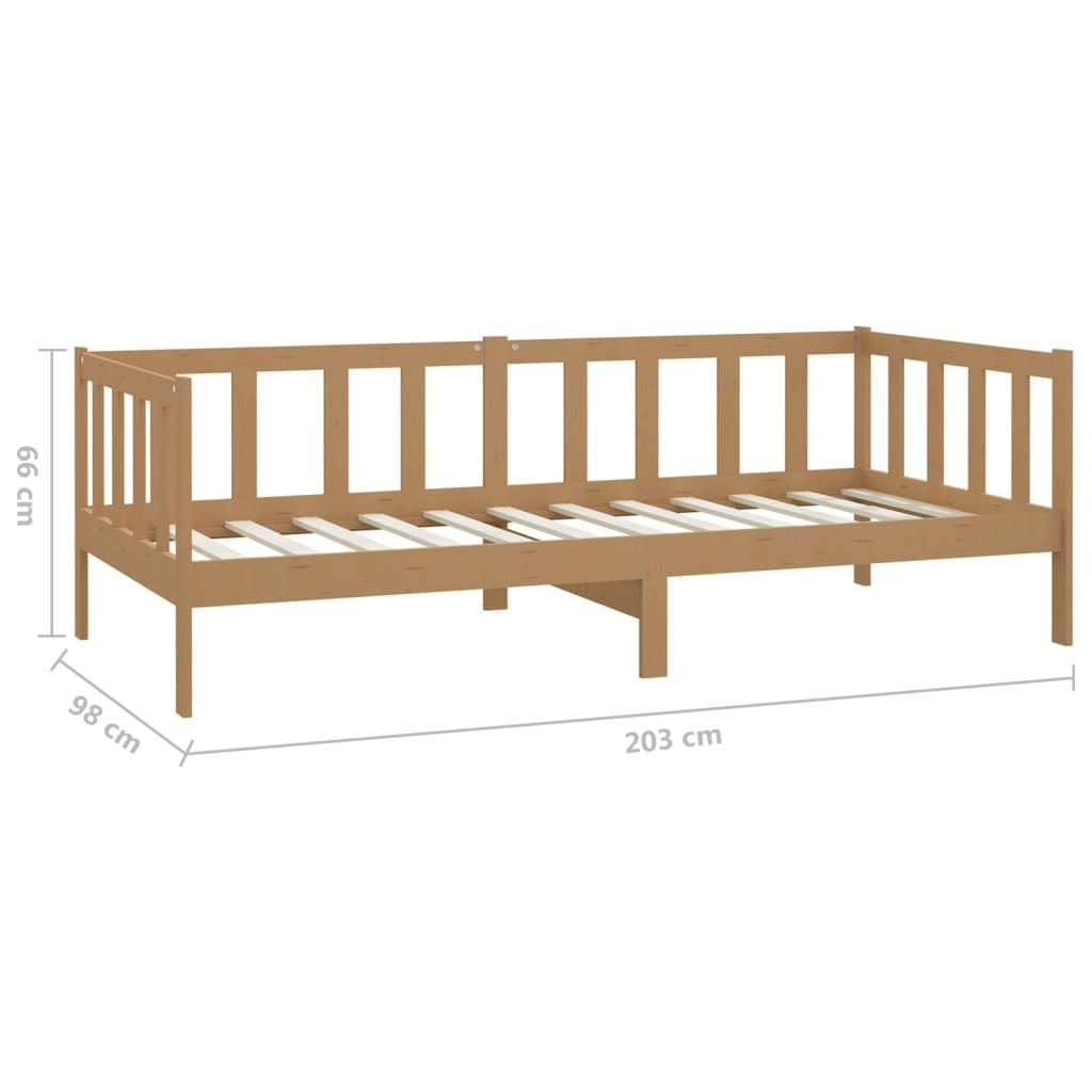 vidaXL Day Bed with Mattress 90x200 cm Honey Brown Solid Wood Pine