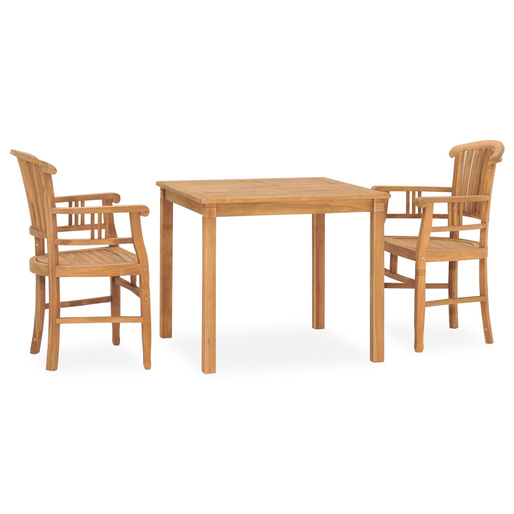 vidaXL 3 Piece Garden Dining Set Solid Teak Wood