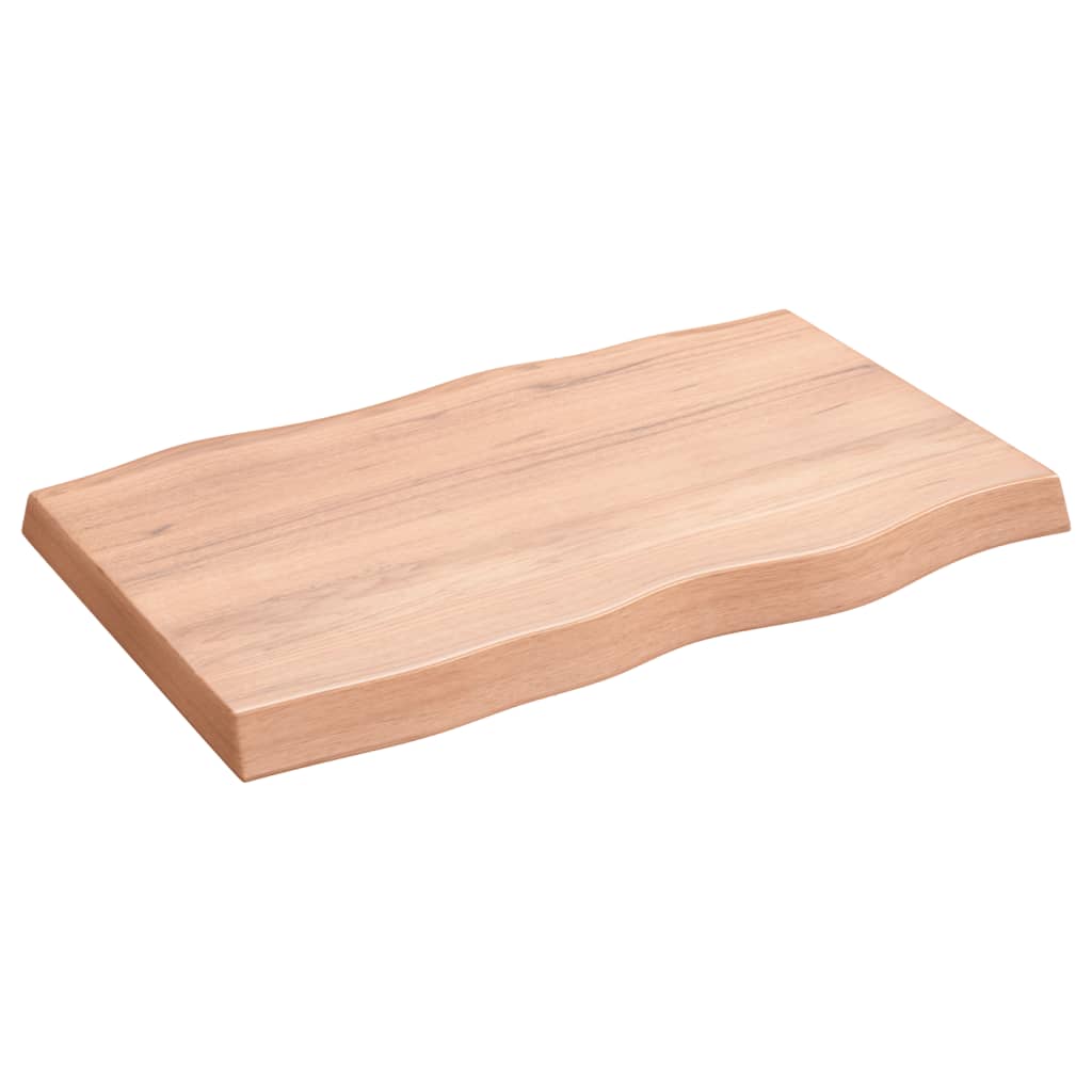vidaXL Table Top Light Brown 80x50x(2-6) cm Treated Solid Wood Live Edge