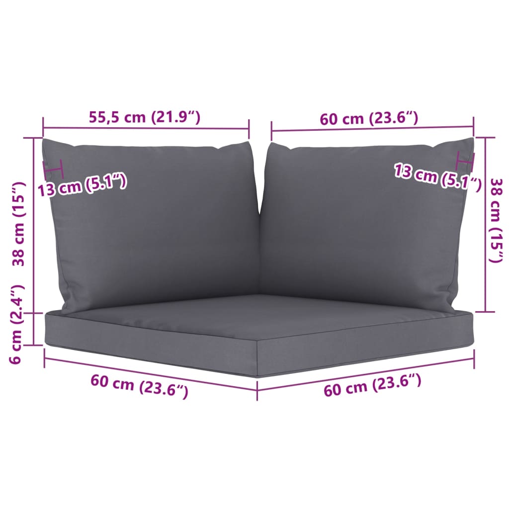 vidaXL 10 Piece Garden Lounge Set with Anthracite Cushions