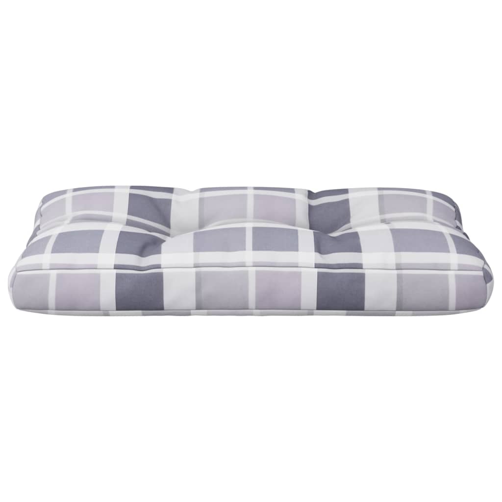 vidaXL Pallet Sofa Cushion Grey Check Pattern 70x40x12 cm