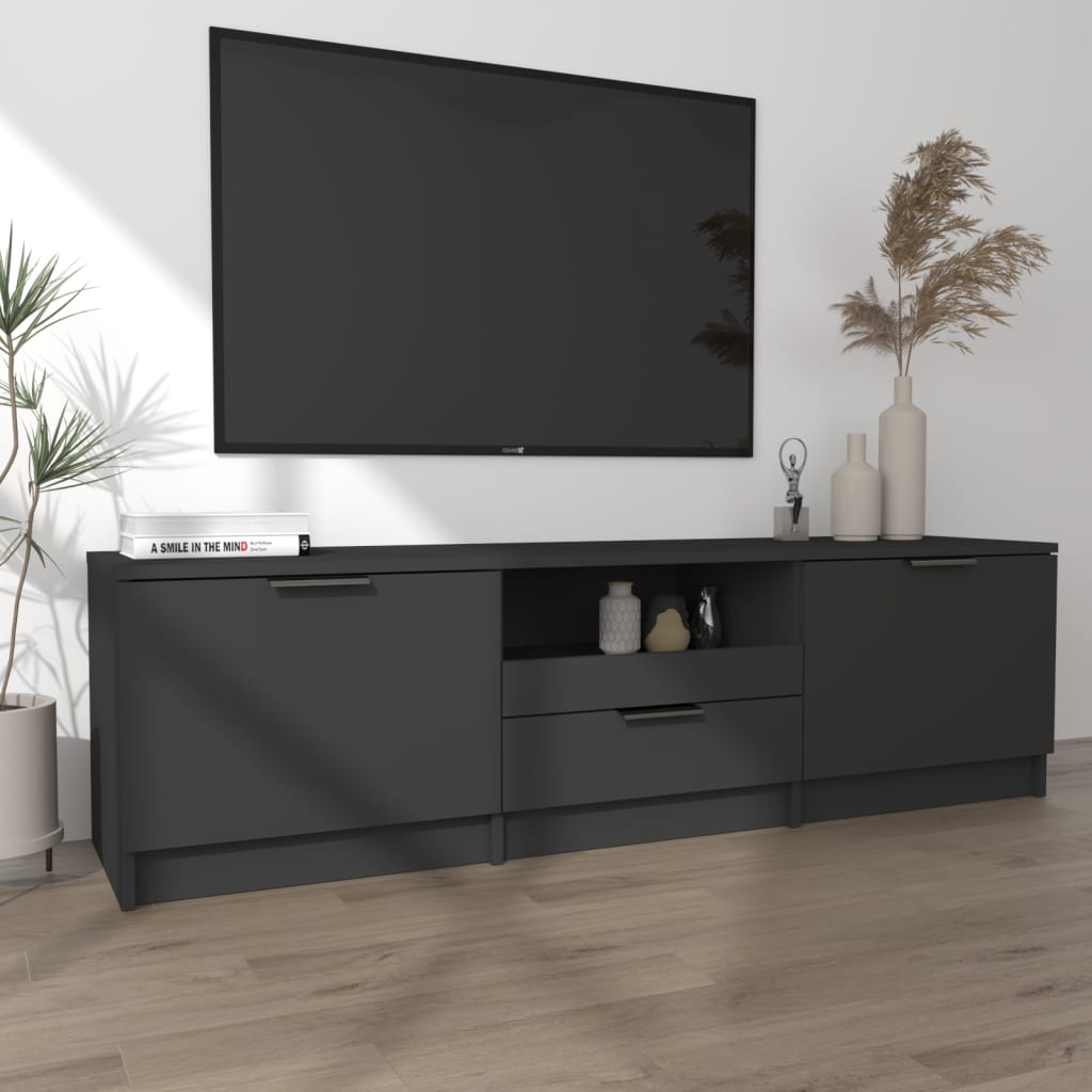 vidaXL TV Cabinet Black 140x35x40 cm Engineered Wood