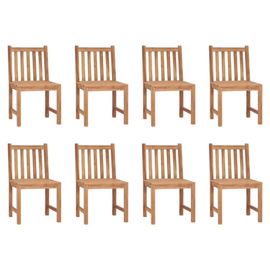 vidaXL Garden Chairs 8 pcs with Cushions Solid Teak Wood