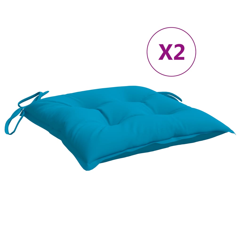 vidaXL Chair Cushions 2 pcs Light Blue 40x40x7 cm Oxford Fabric