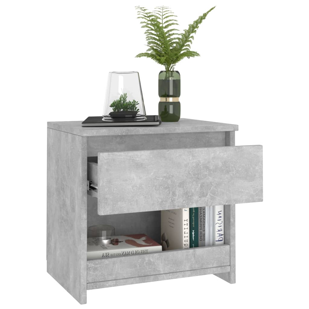 vidaXL Bedside Cabinets 2 pcs Concrete Grey 40x30x39 cm Engineered Wood