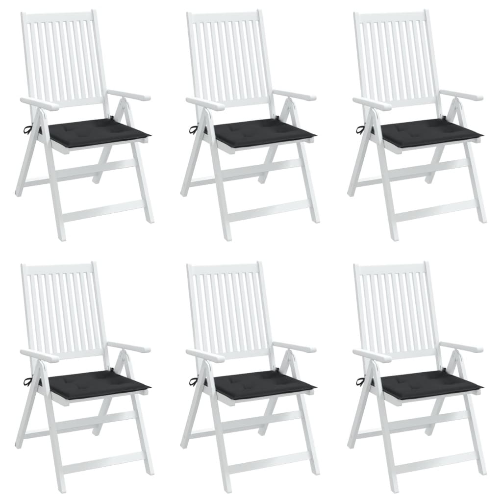 vidaXL Garden Chair Cushions 6 pcs Black 50x50x3 cm Oxford Fabric