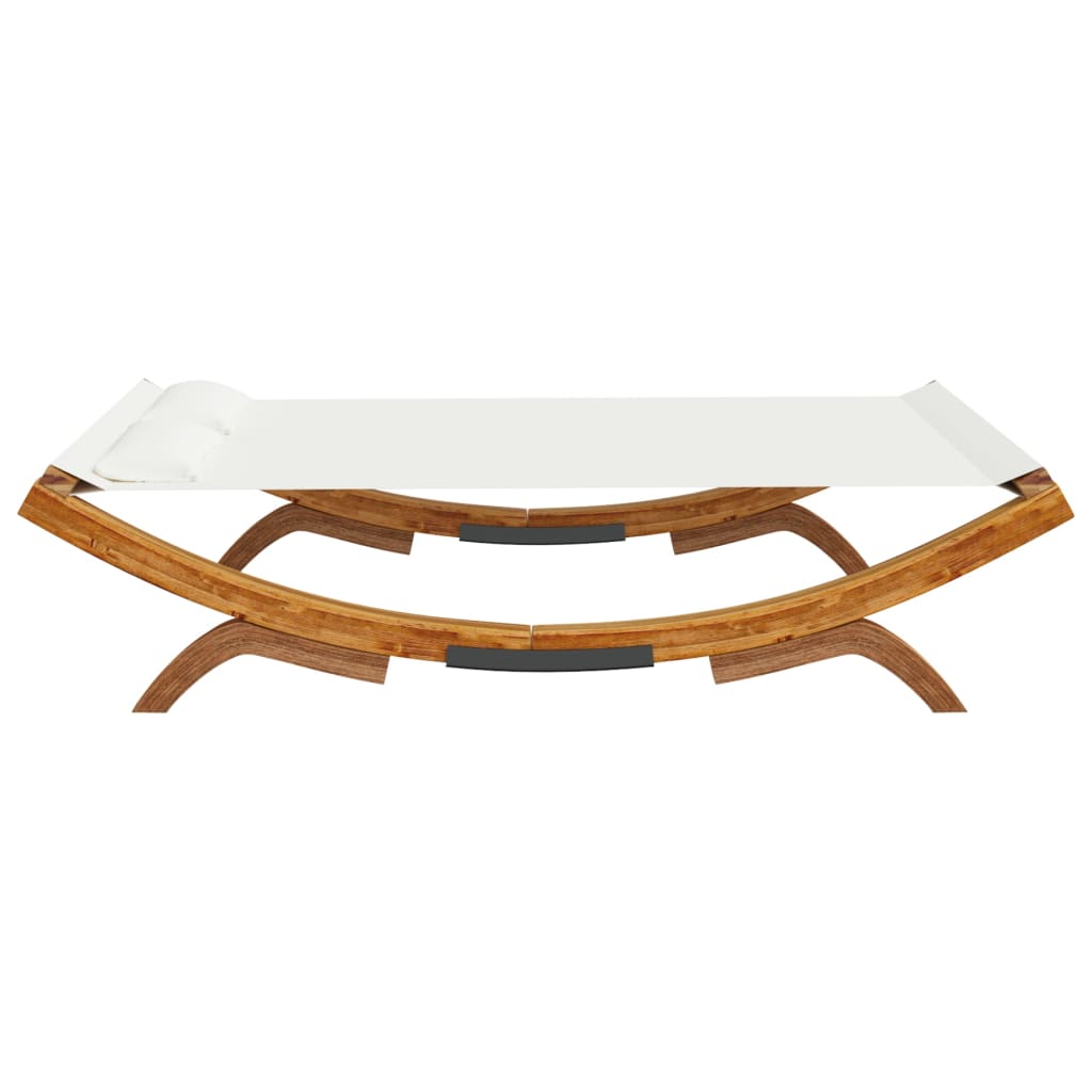 vidaXL Outdoor Lounge Bed 165x188.5x46 cm Solid Bent Wood Cream
