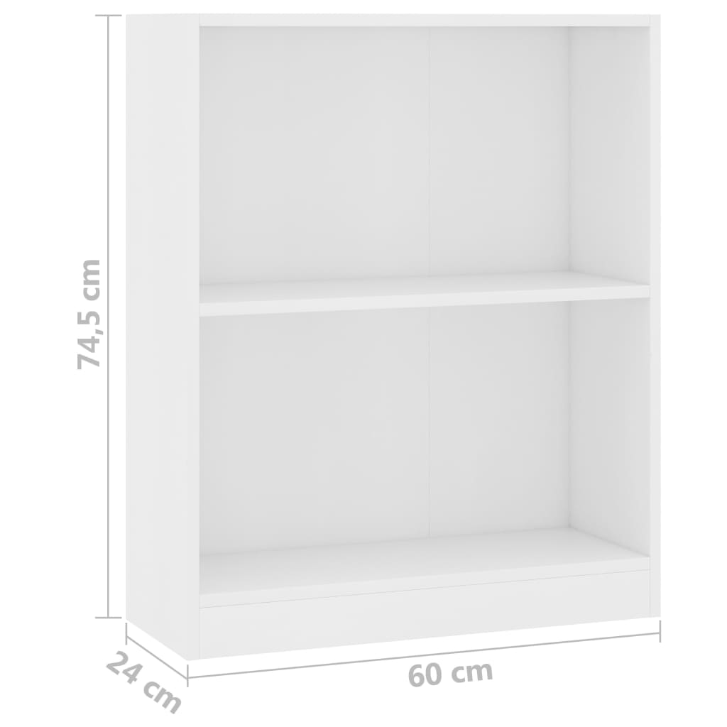 vidaXL Bookshelf White 60x24x76 cm Engineered Wood