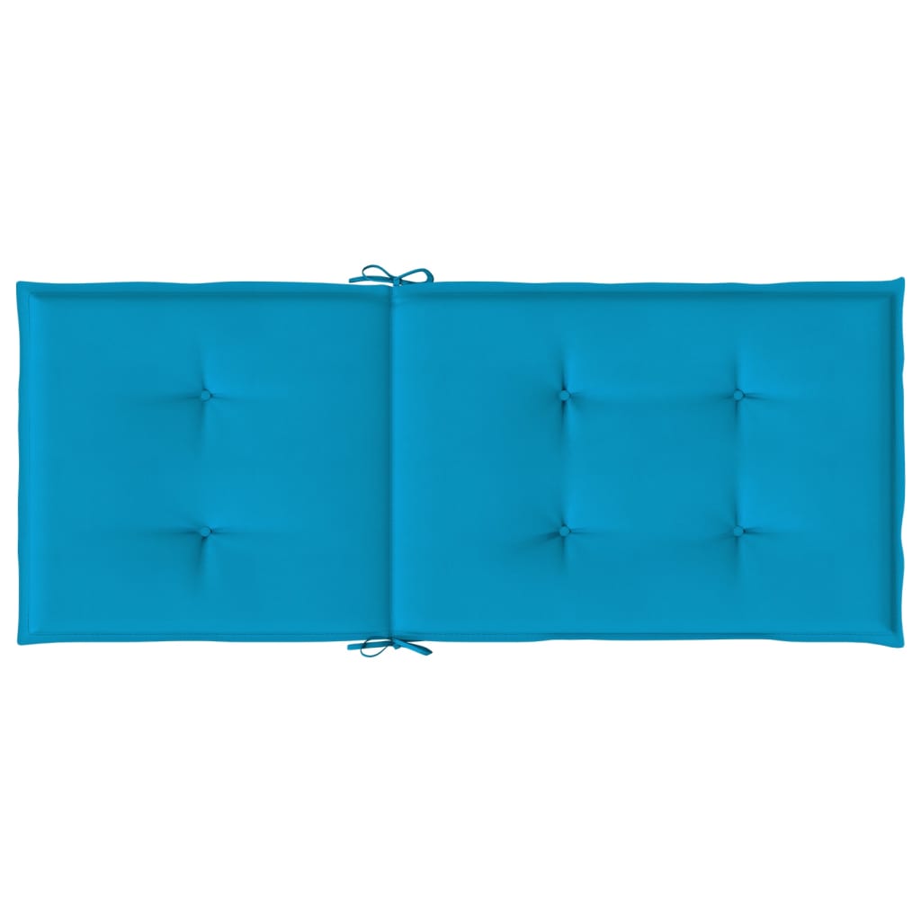 vidaXL Garden Highback Chair Cushions 6 pcs Blue 120x50x3 cm Fabric