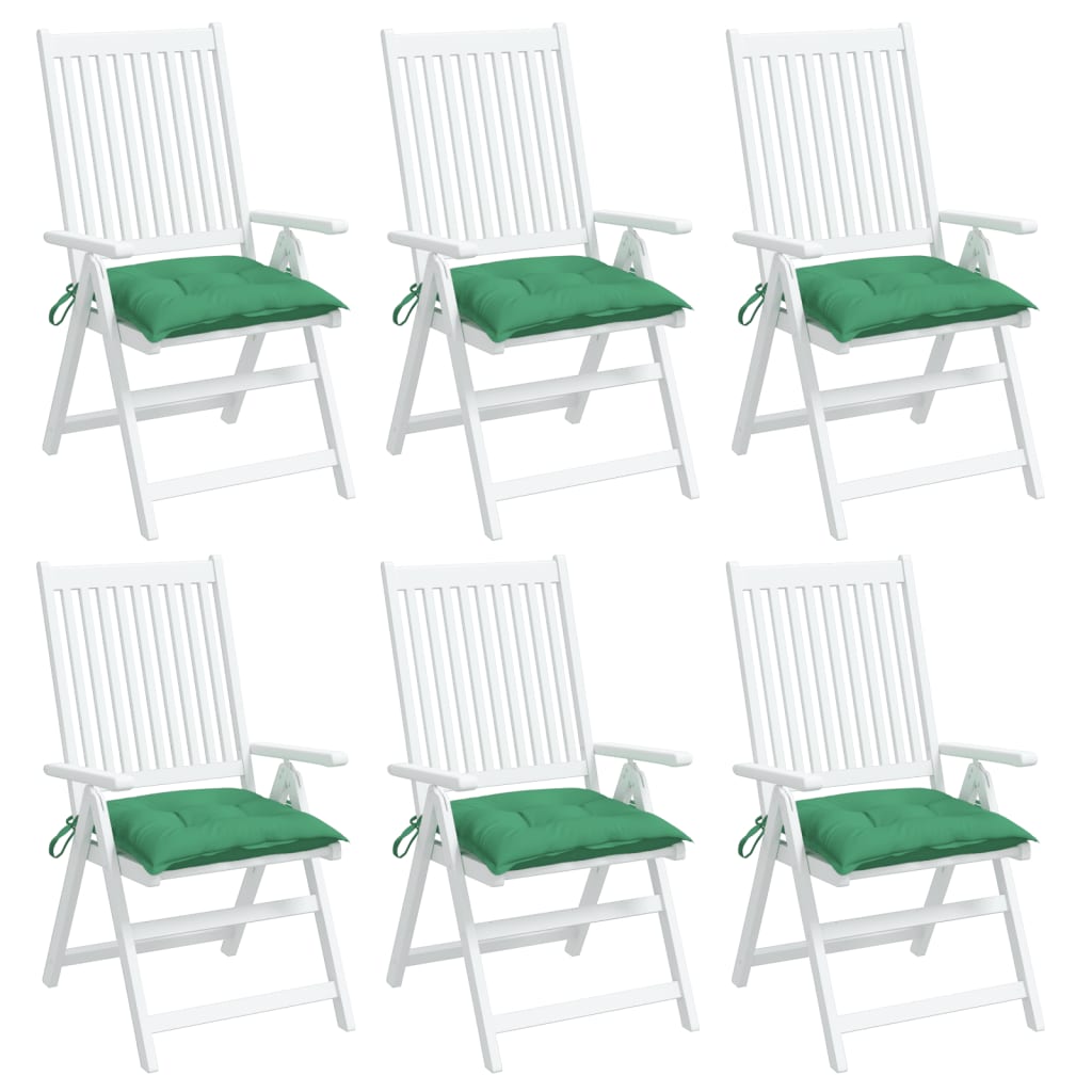 vidaXL Chair Cushions 6 pcs Green 40x40x7 cm Oxford Fabric
