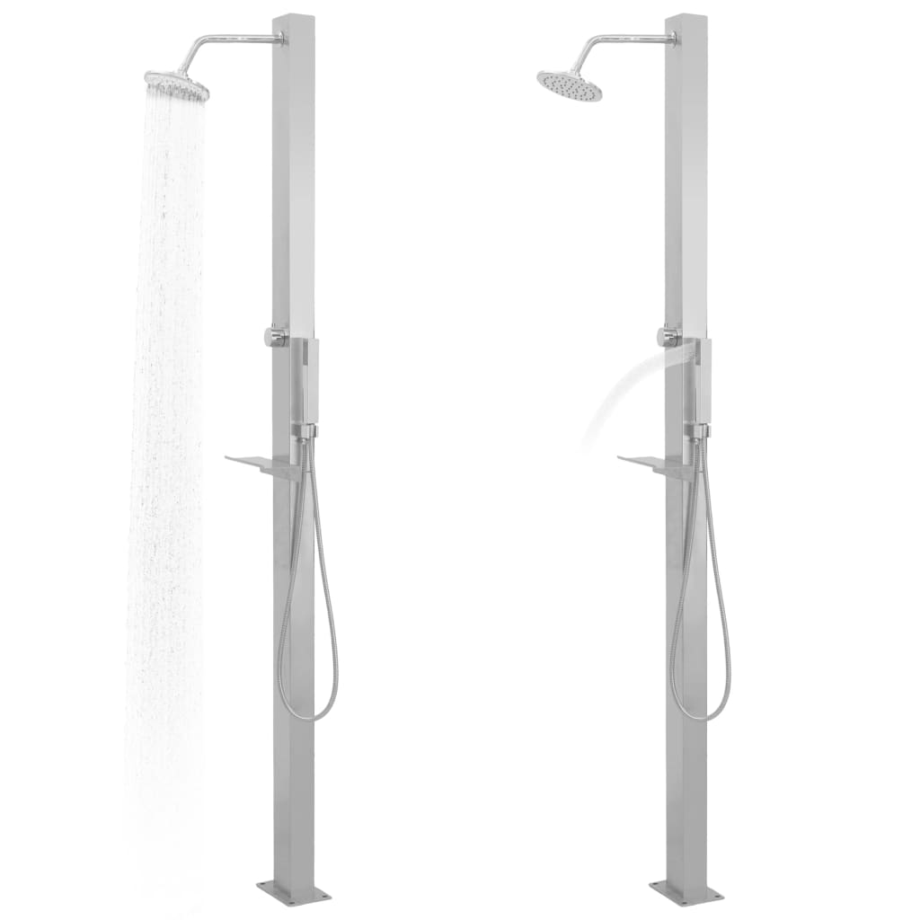 vidaXL Outdoor Shower Stainless Steel Straight vidaXL.ae