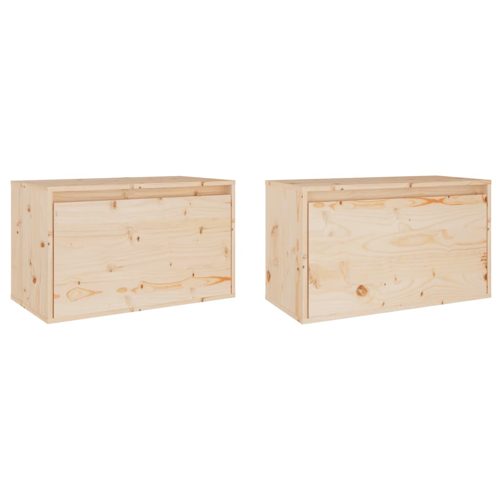 vidaXL Wall Cabinets 2 pcs 60x30x35 cm Solid Pinewood