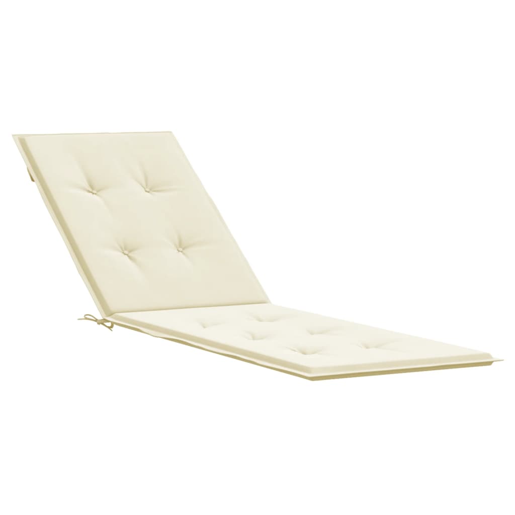 vidaXL Deck Chair Cushion Cream (75+105)x50x4 cm