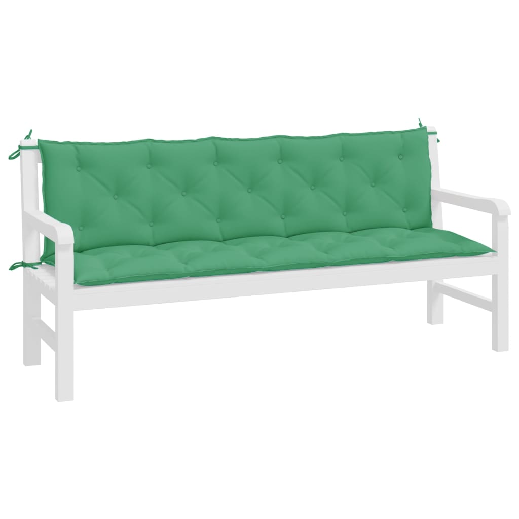 vidaXL Garden Bench Cushions 2 pcs Green 180x50x7cm Oxford Fabric