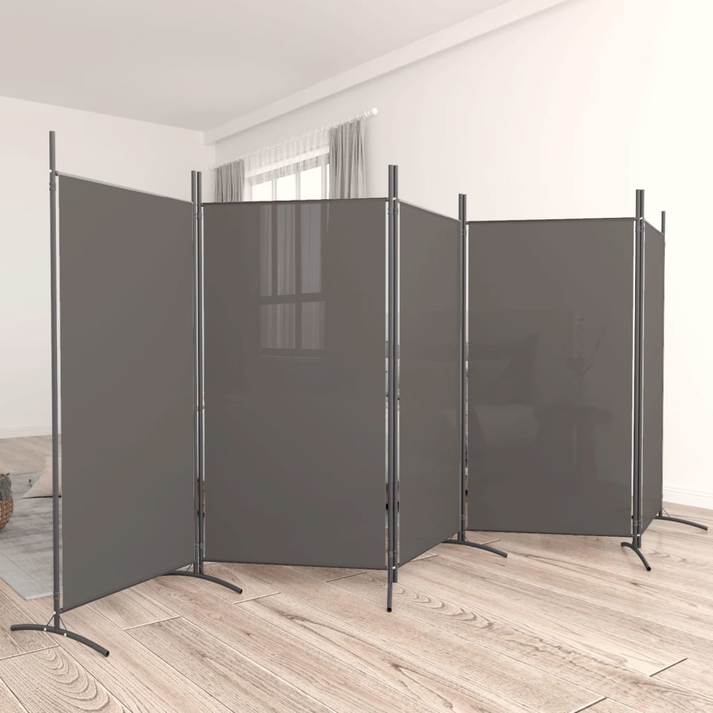 vidaXL 5-Panel Room Divider Anthracite 433x180 cm Fabric