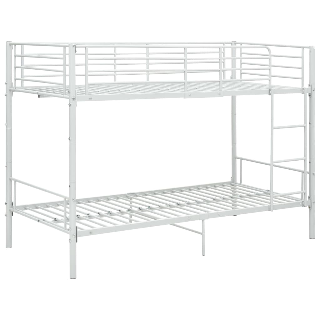 vidaXL Bunk Bed without Mattress White Metal 90x200 cm