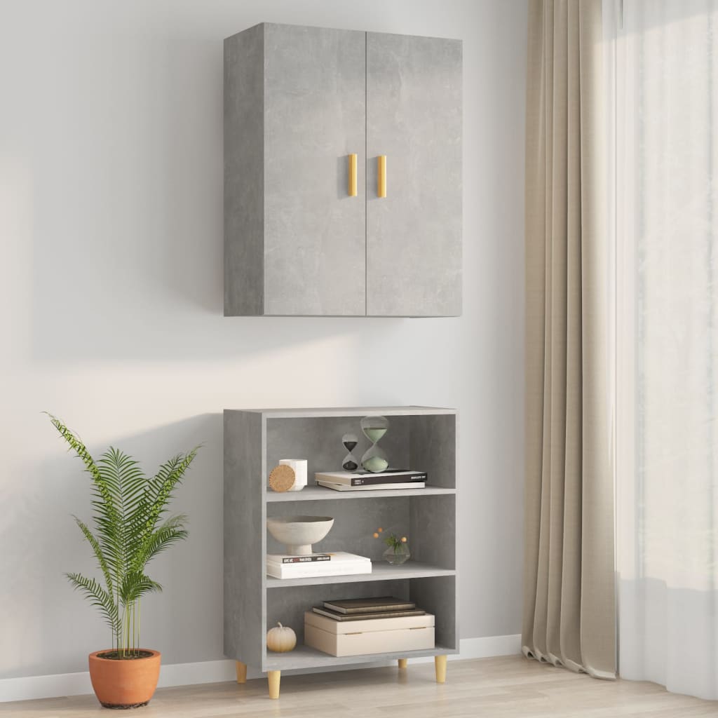 vidaXL Hanging Wall Cabinet Concrete Grey 69.5x34x90 cm