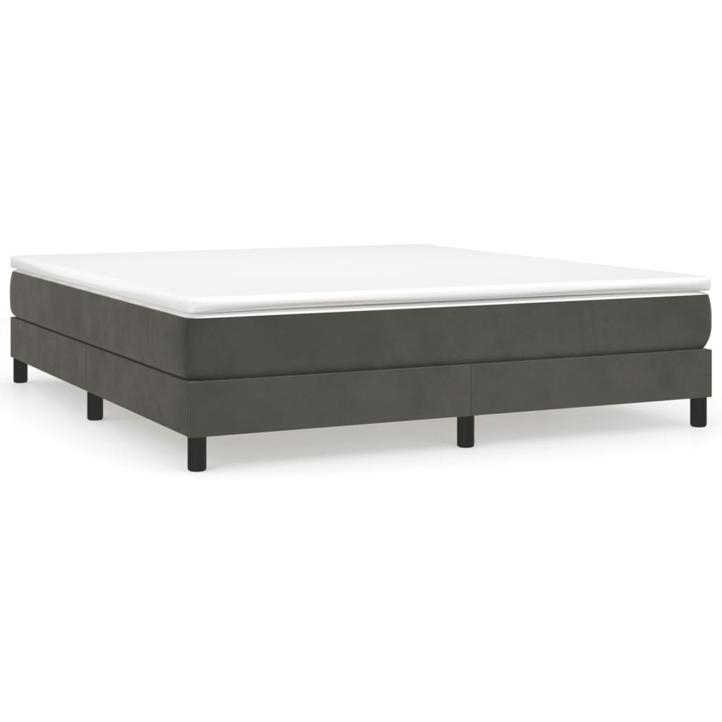 vidaXL Bed Frame without Mattress Dark Grey 180x200 cm Super King Velvet