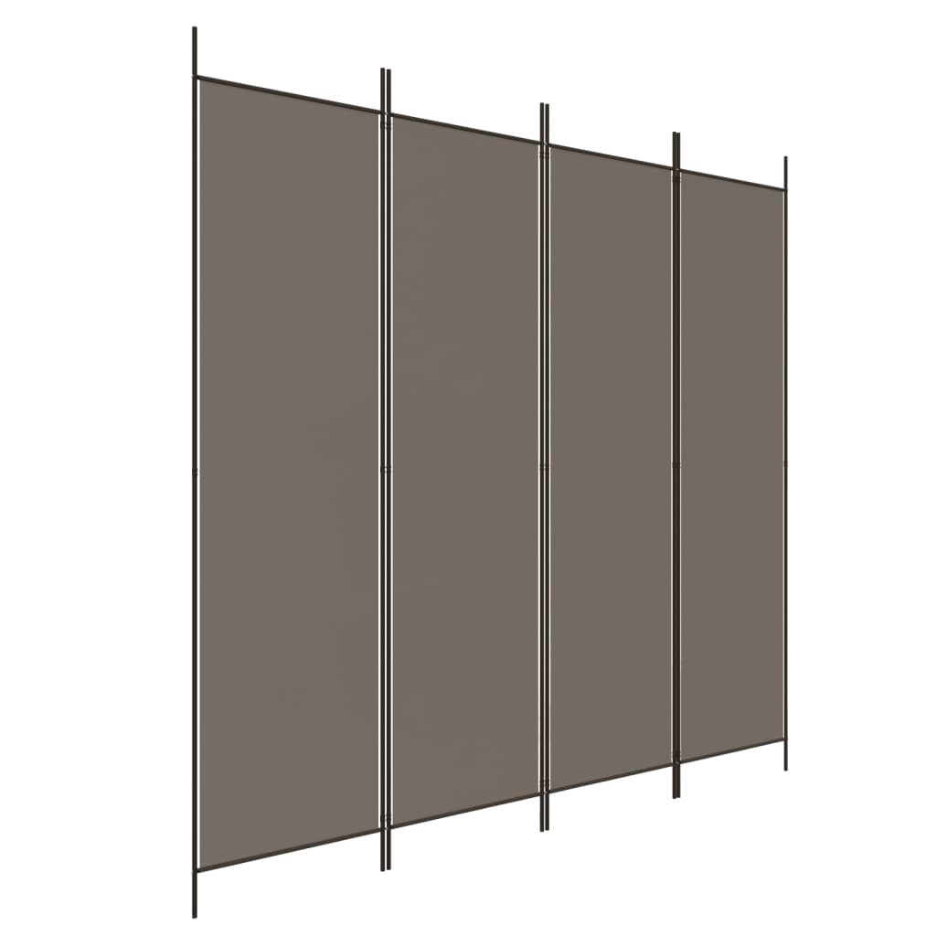 vidaXL 4-Panel Room Divider Anthracite 200x220 cm Fabric